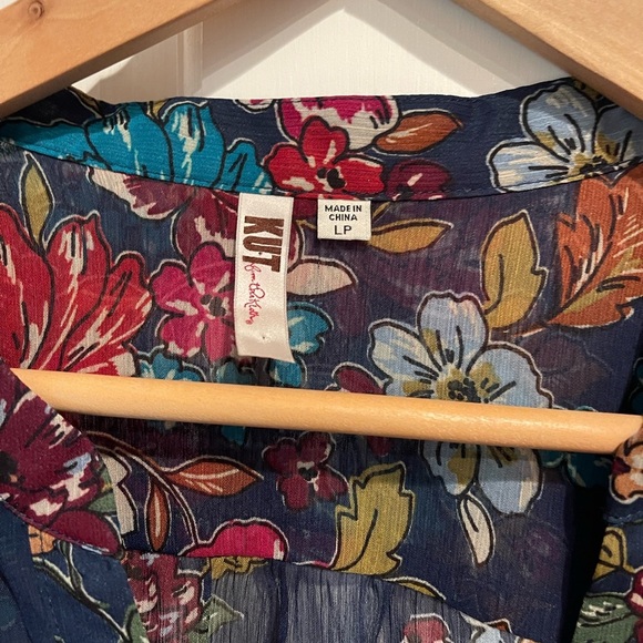 Kut from the Kloth Multicolor Floral Sheer Blouse - Picture 2 of 6